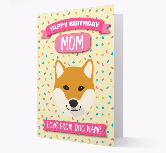 Personalized Card 'Yappy Birthday Mom' with {breedCommonName} Icon